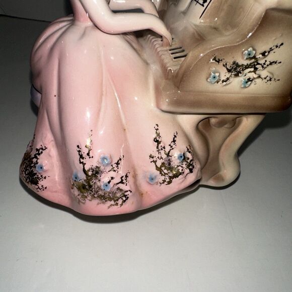Vintage Josef Originals Revolving Music Box Girl Playing Piano Candelabra  Works - Picture 5 of 16